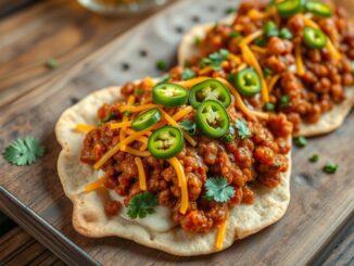 Geladene Pita-Nachos mit Linsen-Chili Rezept