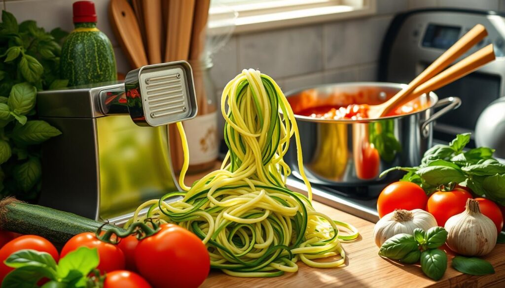 Kochanleitung zur Zubereitung von Zucchini-Nudeln