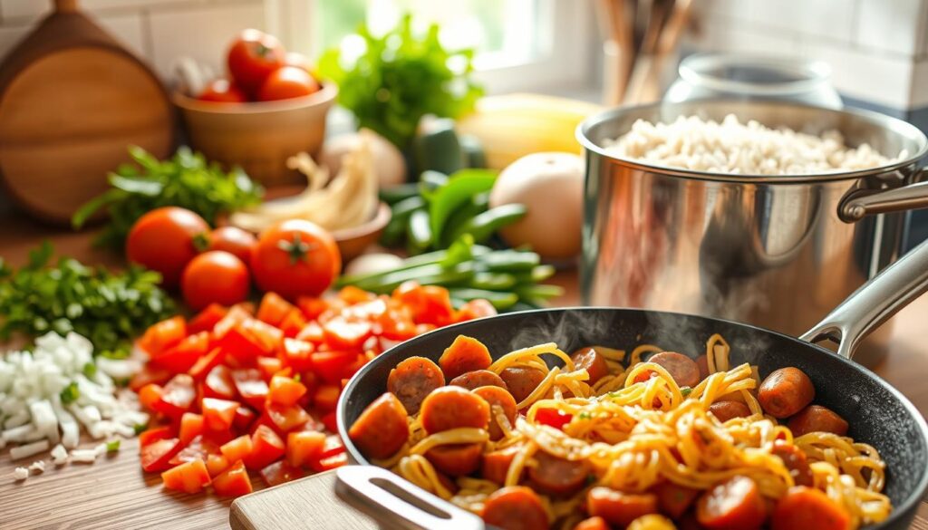 Zubereitung der Italienische Wurst-Reis-Pasta