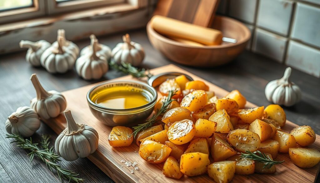 Zubereitung geröstete Knoblauchkartoffeln