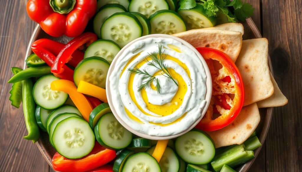 veganes Tzatziki Servieren